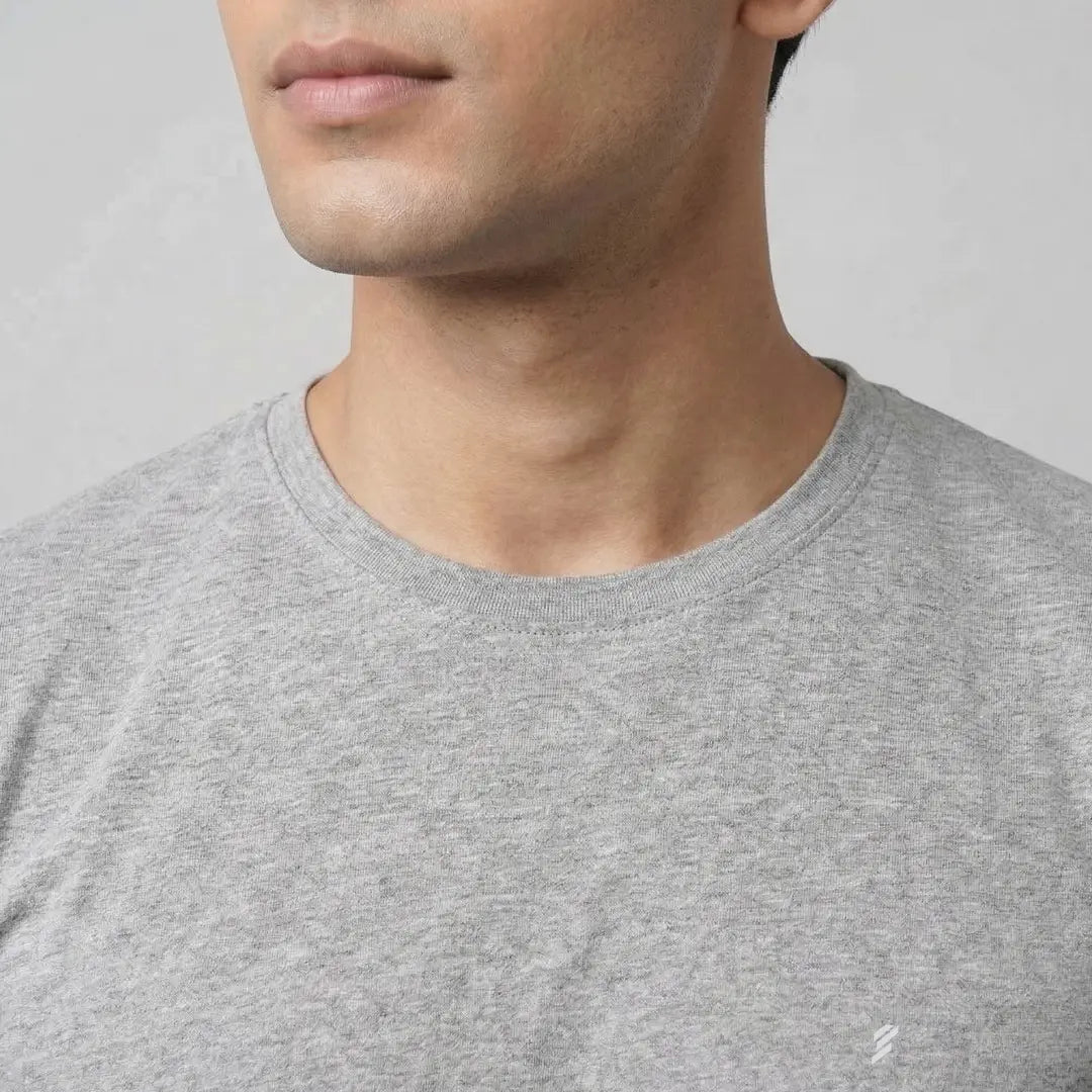 Men's Regular Fit Round Neck T-Shirt – Premium 180 GSM Biowashed Cotton Blend Half Sleeve Tee