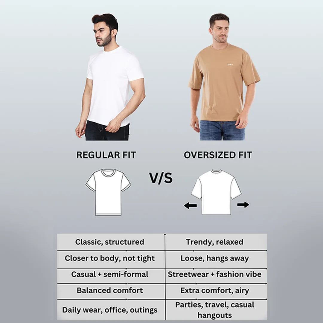 Men’s Premium Beige Oversized T-Shirt | 100% Rich Cotton | Trendy Drop-Shoulder Streetwear Tee