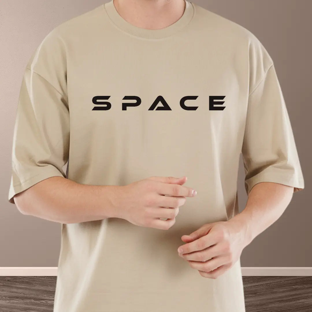 Men's Astronaut Back Print Oversized Tee