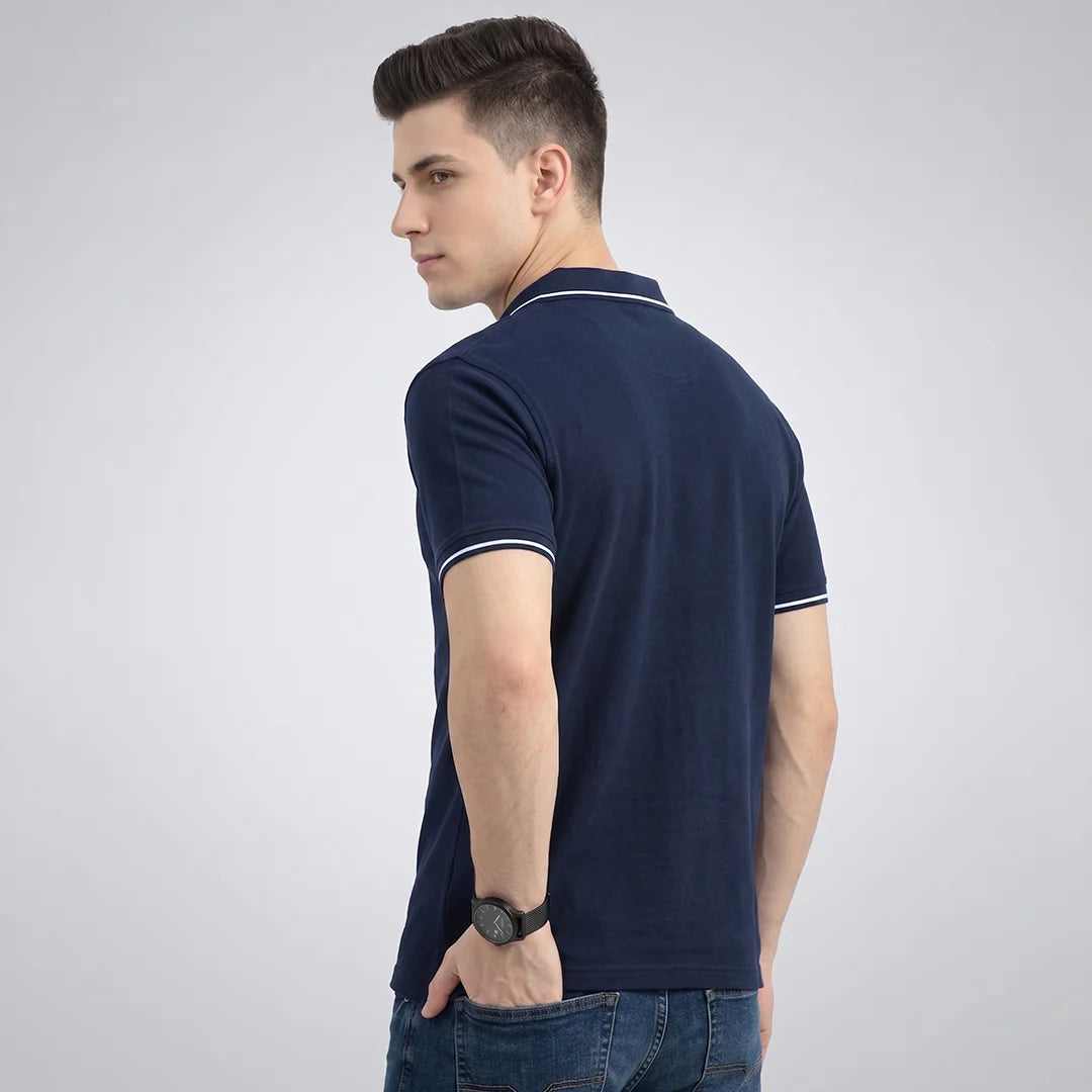Premium 270 GSM Pure Cotton Biowash Tipping Polo T-Shirt - Heavyweight & Breathable