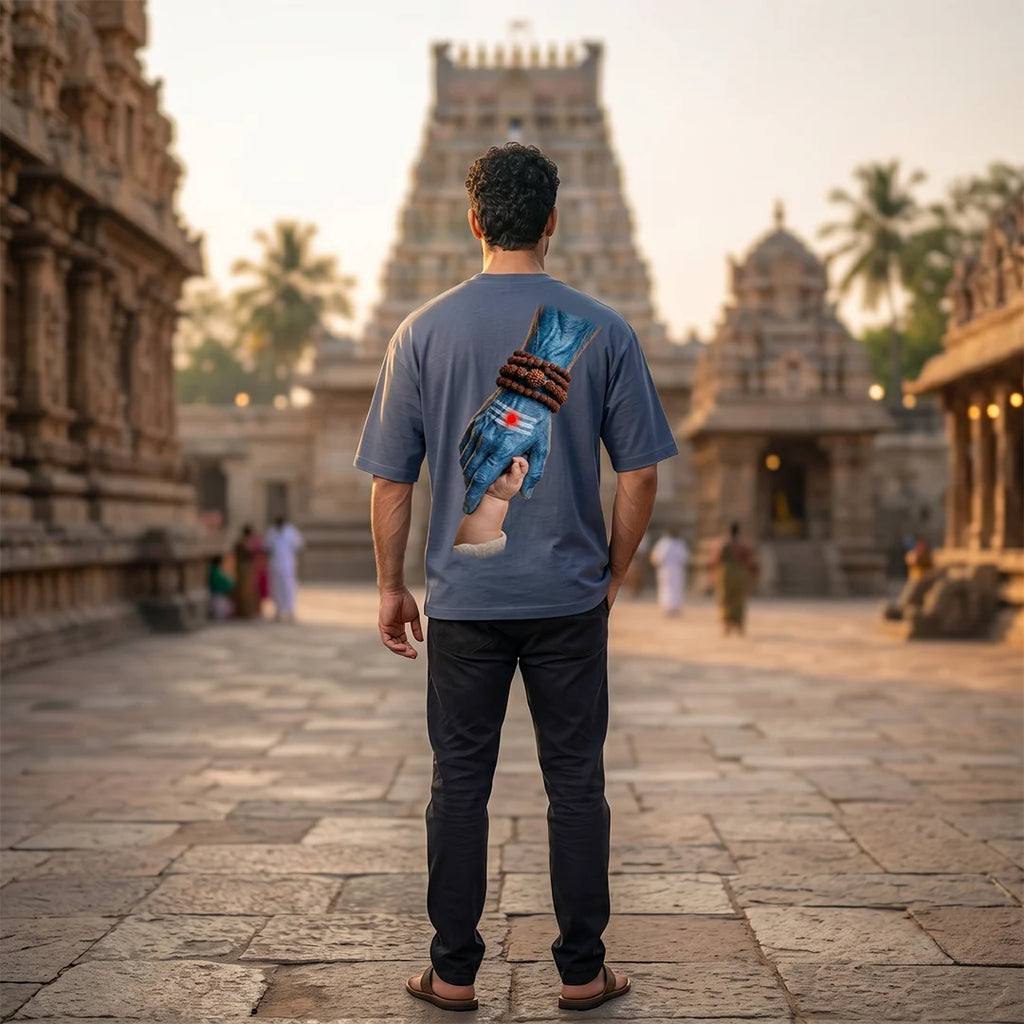 Mahadev Art Printed Heavyweight Oversized Tee | 240 GSM Breathable Drop Shoulder T-Shirt