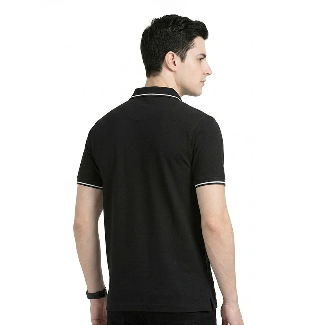 Premium Pure Cotton Regular Fit Tipping Polo Shirt - 270 GSM Bio-Washed