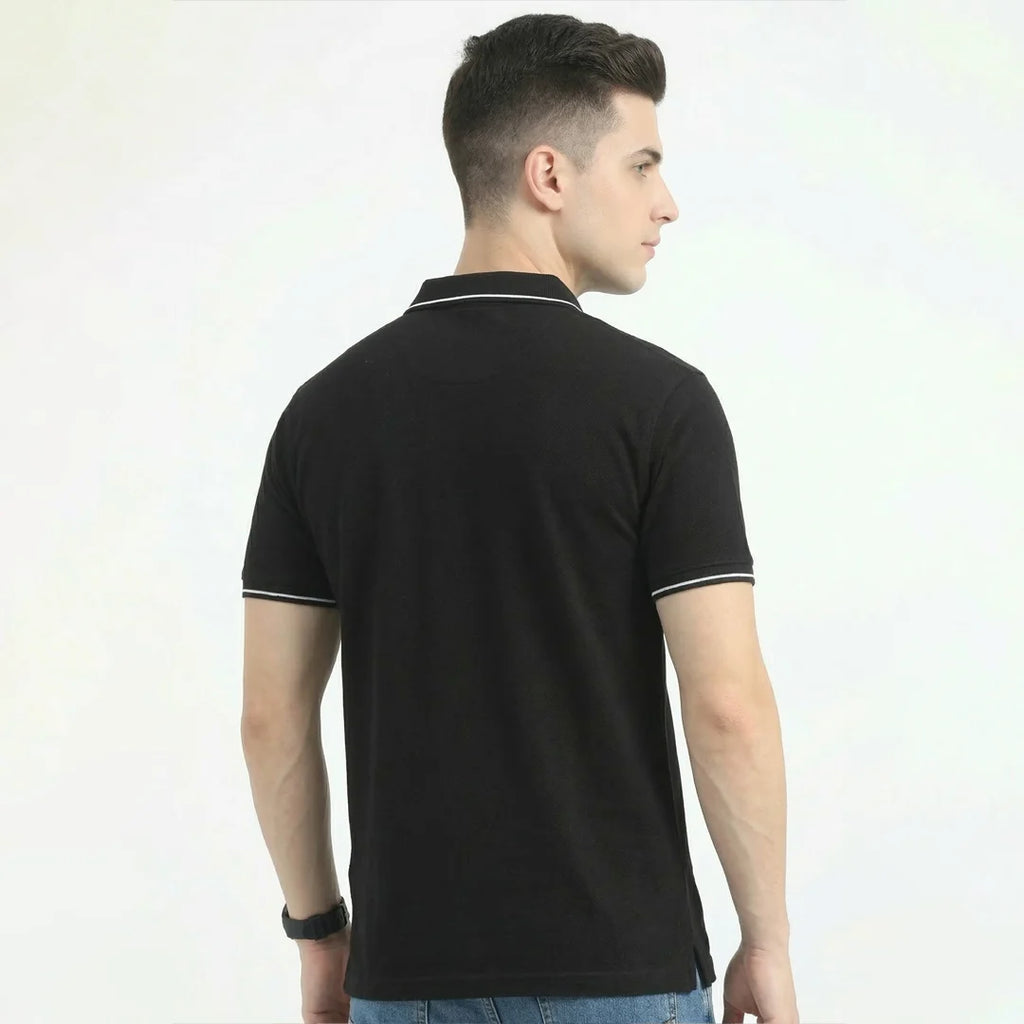 Premium 270 GSM Pure Cotton Biowash Tipping Polo T-Shirt - Heavyweight & Breathable