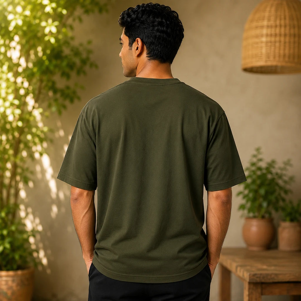 Men's Divine Ardhanareshvara Oversized Graphic T-Shirt - 240 GSM Pure Cotton, Bio-Washed