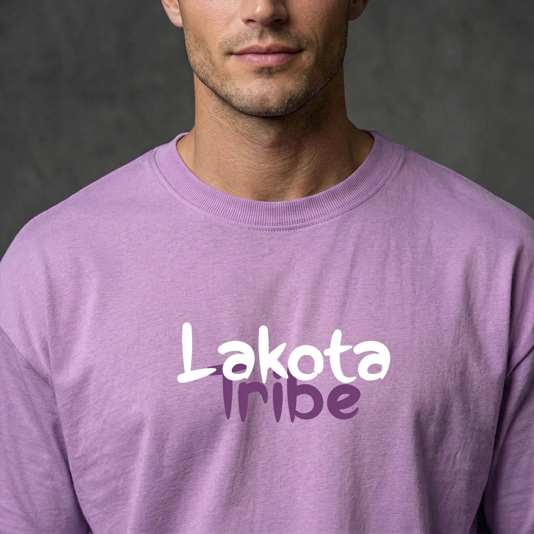 "Lakota Tribe" Chief Graphic Oversized T-Shirt – Lavender