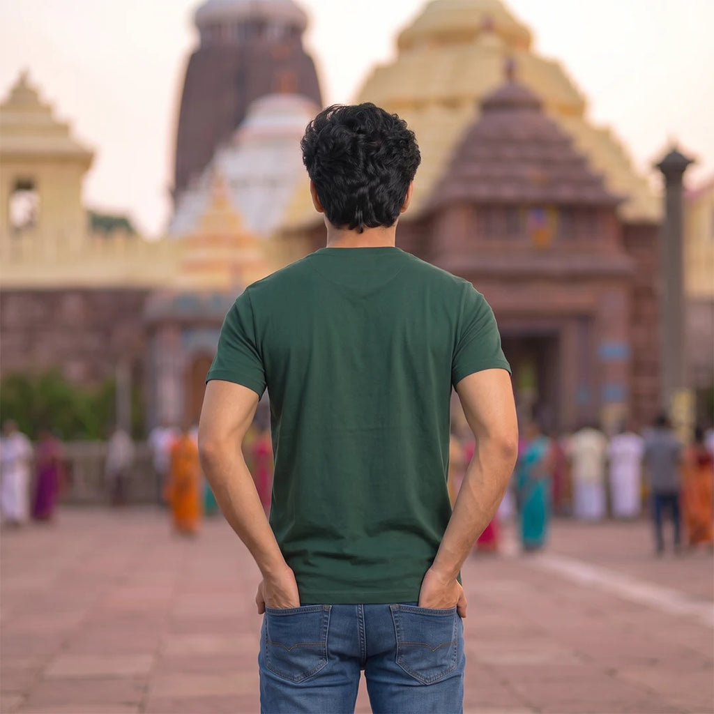Premium Men's Pure Cotton Jagannath Puri Rath Yatra Chariot Graphic T-Shirt