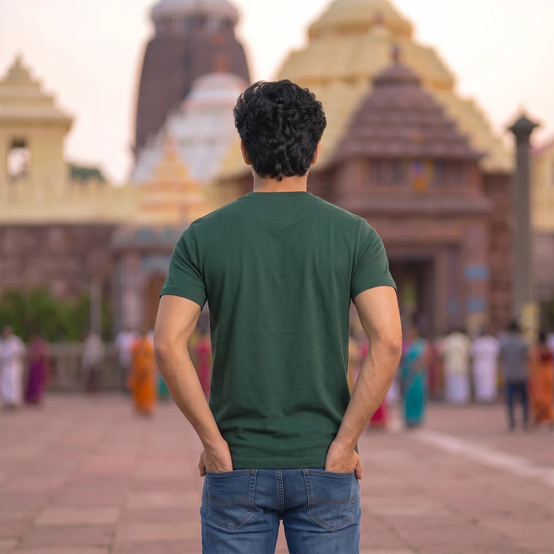 Premium Men's Pure Cotton Jagannath Puri Rath Yatra Chariot Graphic T-Shirt
