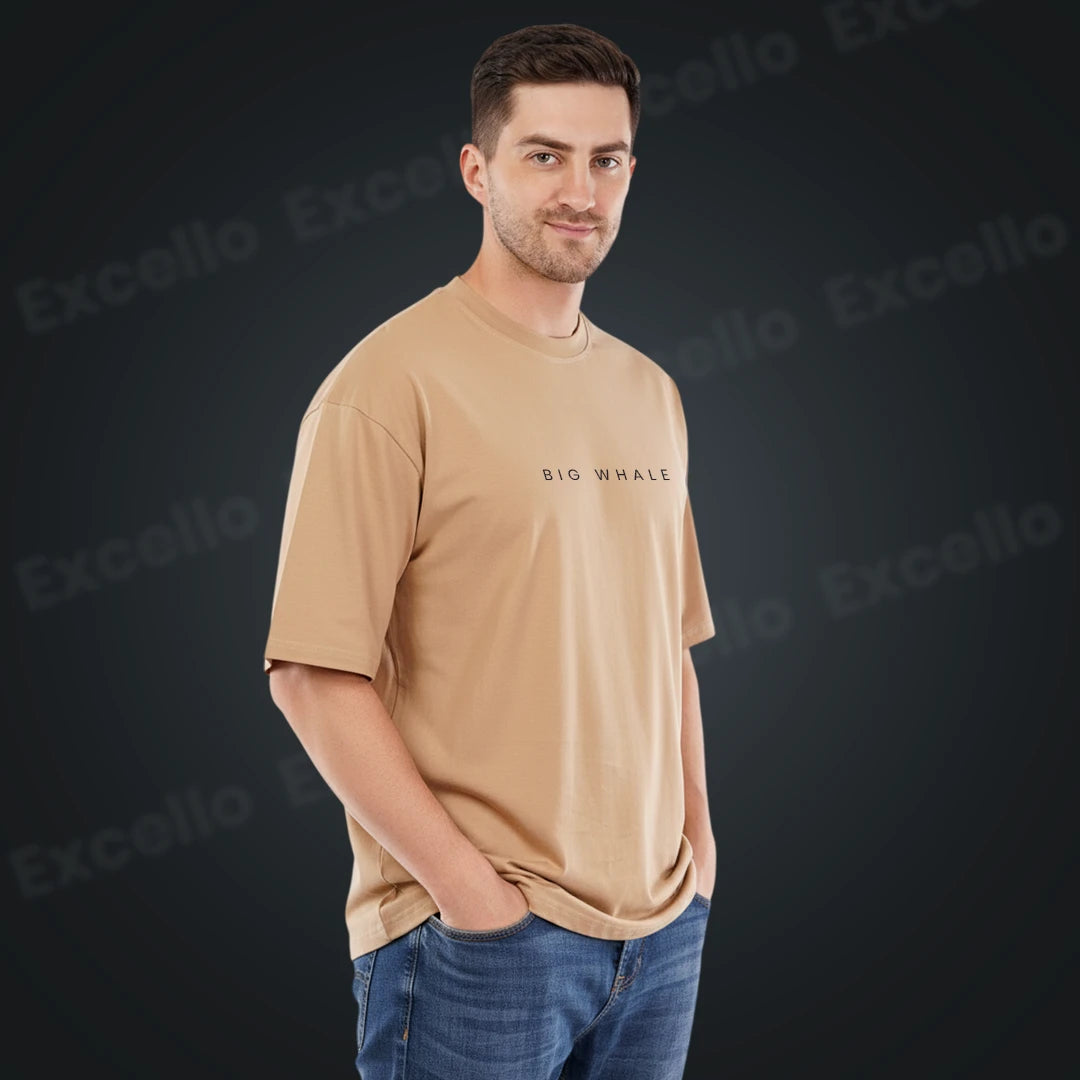 Premium 100% Cotton Oversized Graphic T-Shirt | Relaxed Fit Heavyweight Tee with "Big Whale" Back Print