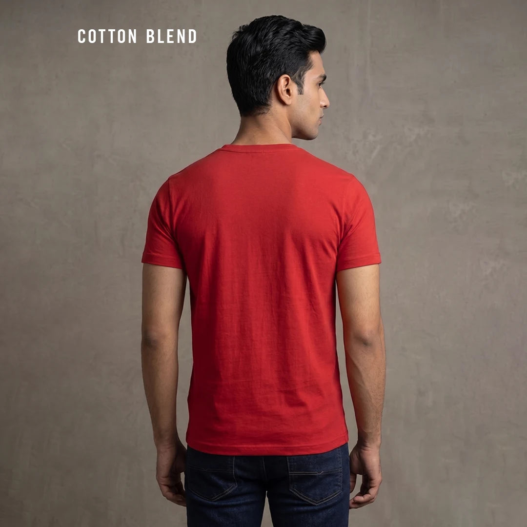 Men's Regular Fit Round Neck T-Shirt – Premium 180 GSM Biowashed Cotton Blend Half Sleeve Tee