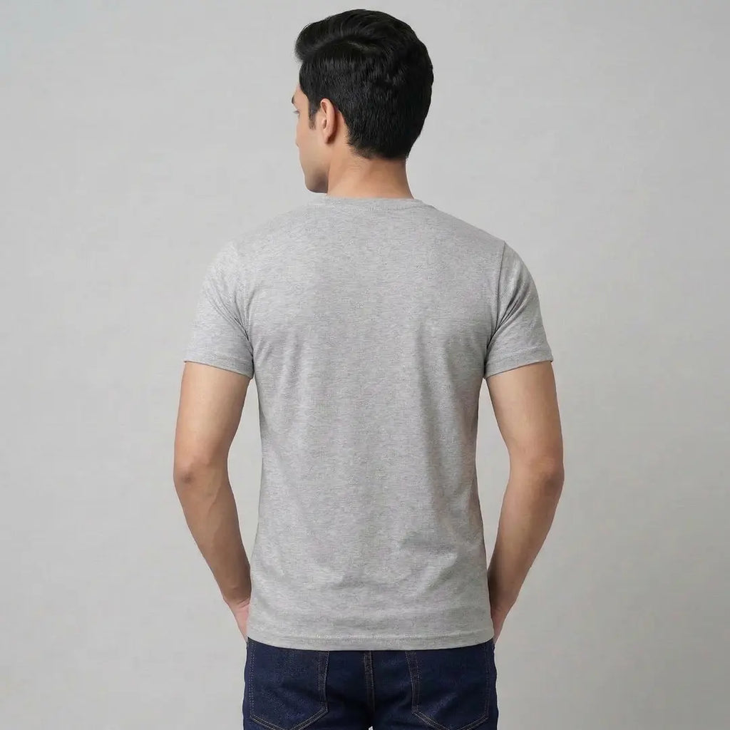 Men's Regular Fit Round Neck T-Shirt – Premium 180 GSM Biowashed Cotton Blend Half Sleeve Tee