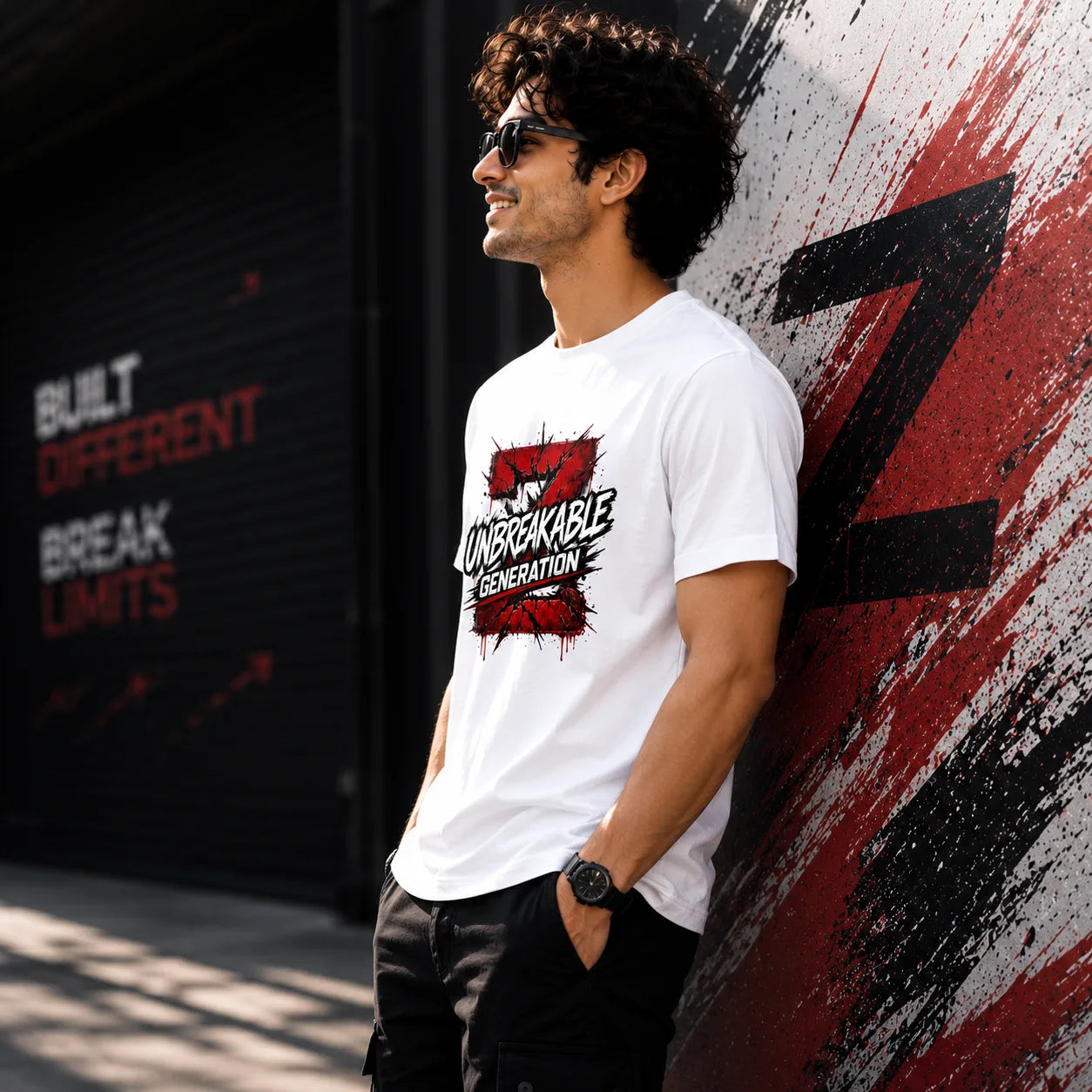 Excello Men's 'Unbreakable Generation Z' Graphic Printed T-Shirt | 180 GSM Pure Cotton Regular Fit