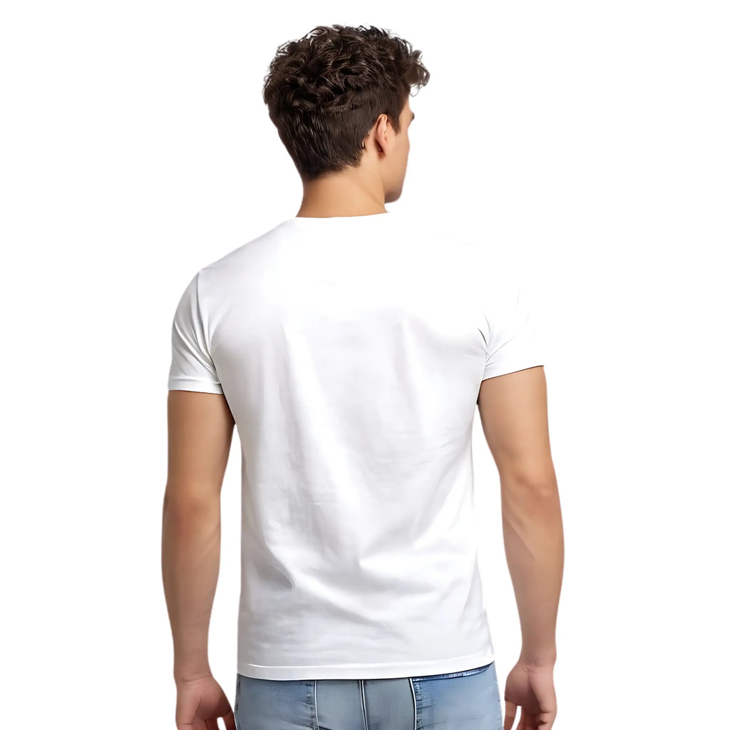 Premium Men's Solid White T-Shirt | 100% Cotton Bio-Washed Round Neck Half Sleeve T-Shirt | Classic Regular Fit Casual Wear