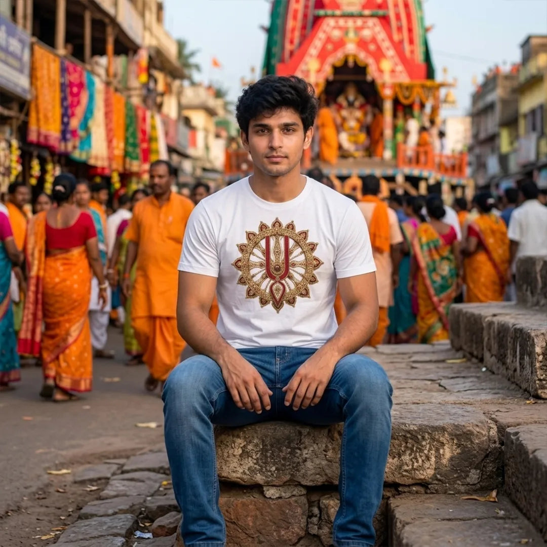 Premium Men's Pure Cotton Jagannath Puri Rath Yatra Graphic T-Shirt