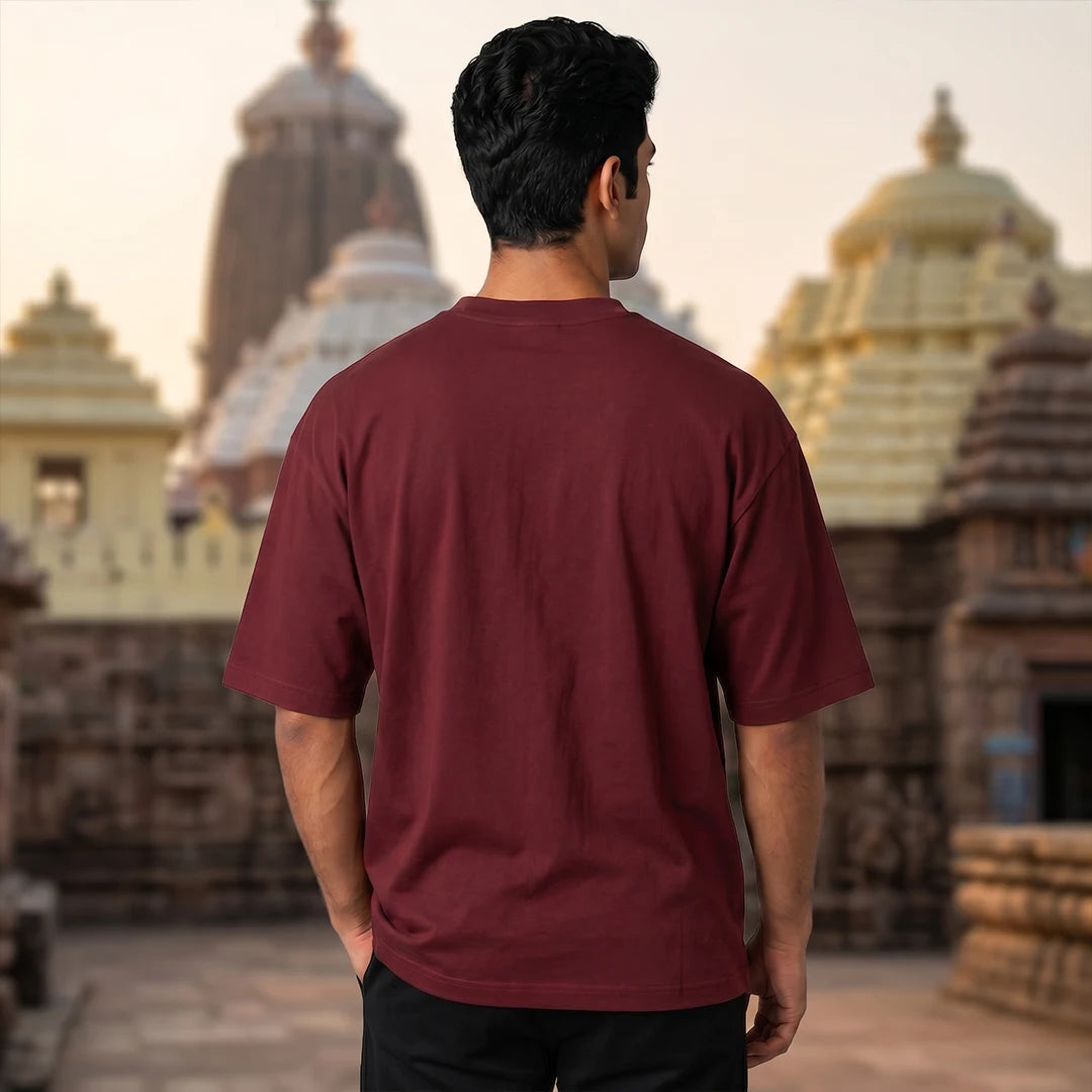 Premium Puri Jagannath Temple Graphic Oversized T-Shirt - 240 GSM Pure Cotton