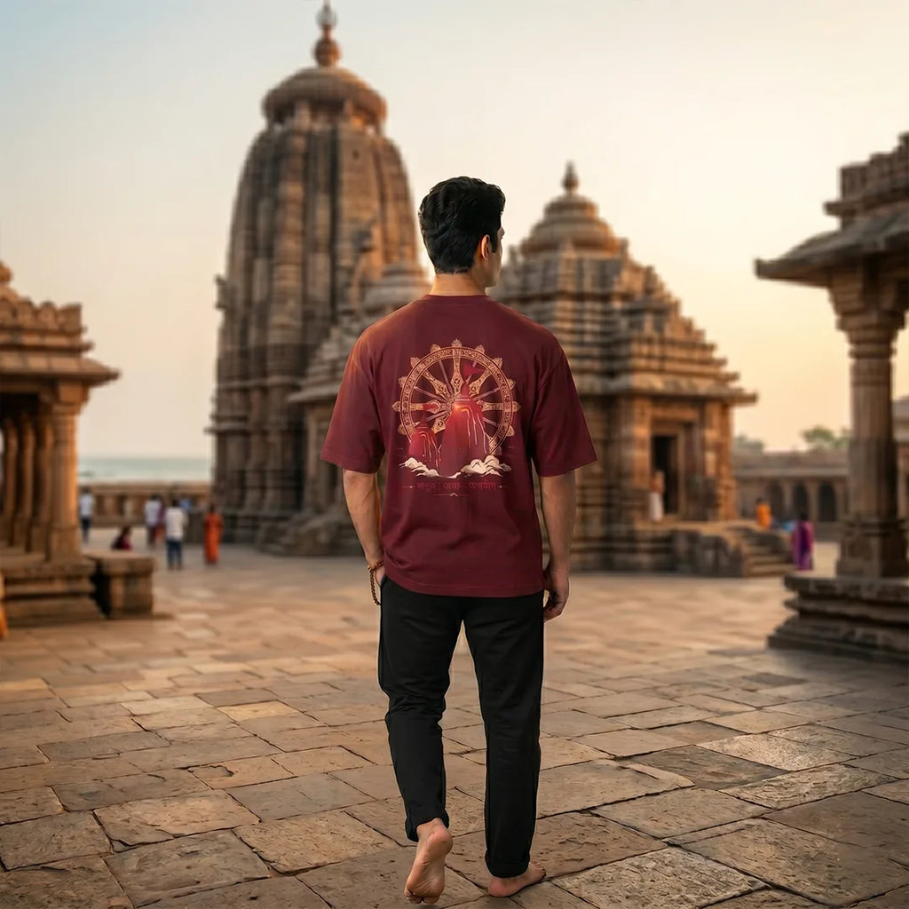 Excello Premium "Shraddha Seva Samarpan" Oversized Graphic T-Shirt