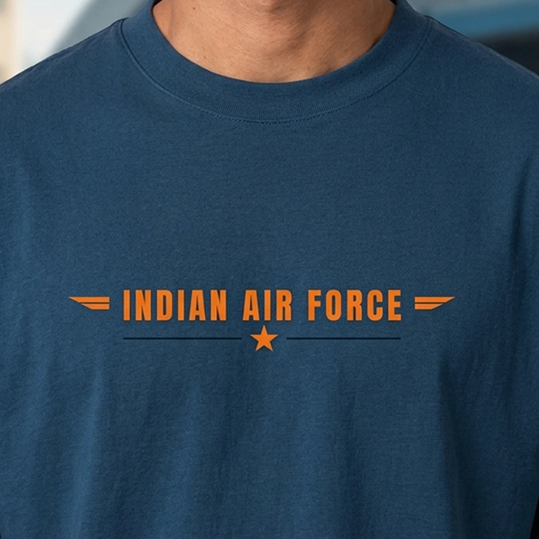 Men's Oversized Graphic T-Shirt - Operation Safed Sagar IAF Tribute, 240 GSM Pure Cotton, Bio-Washed