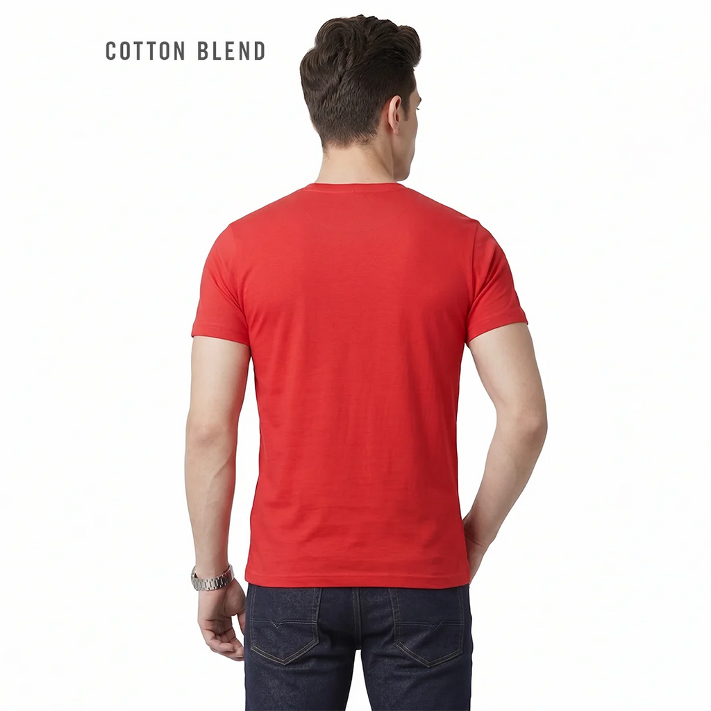 Premium Men's Cotton Blend T-Shirt | 180 GSM Bio-Washed | Excello Embroidered Logo