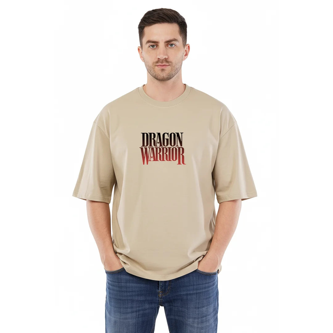 Dragon Warrior Premium Oversized Cotton T-Shirt | High-Density Graphic Streetwear Tee