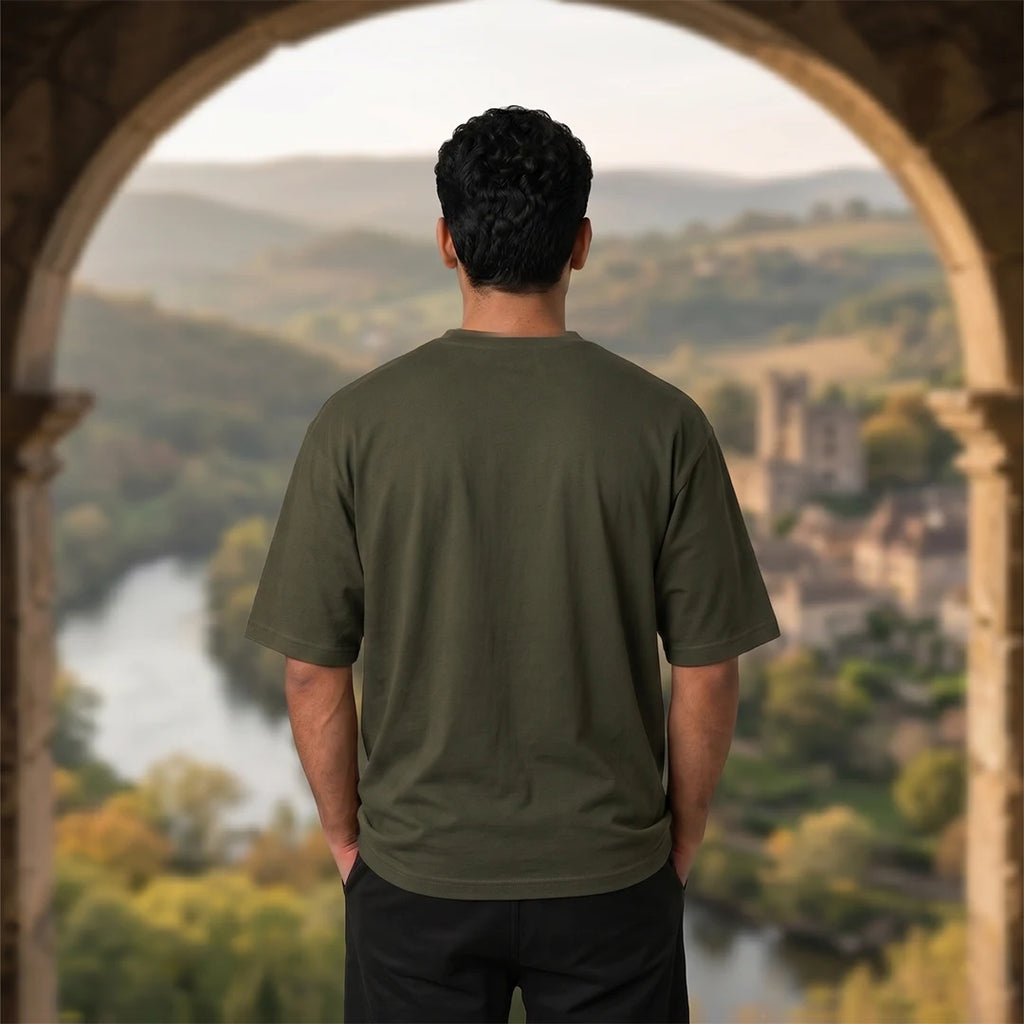 Premium Mahadev & Parvati Oversized Pure Cotton T-Shirt | 240 GSM Heavyweight Divine Graphic Tee