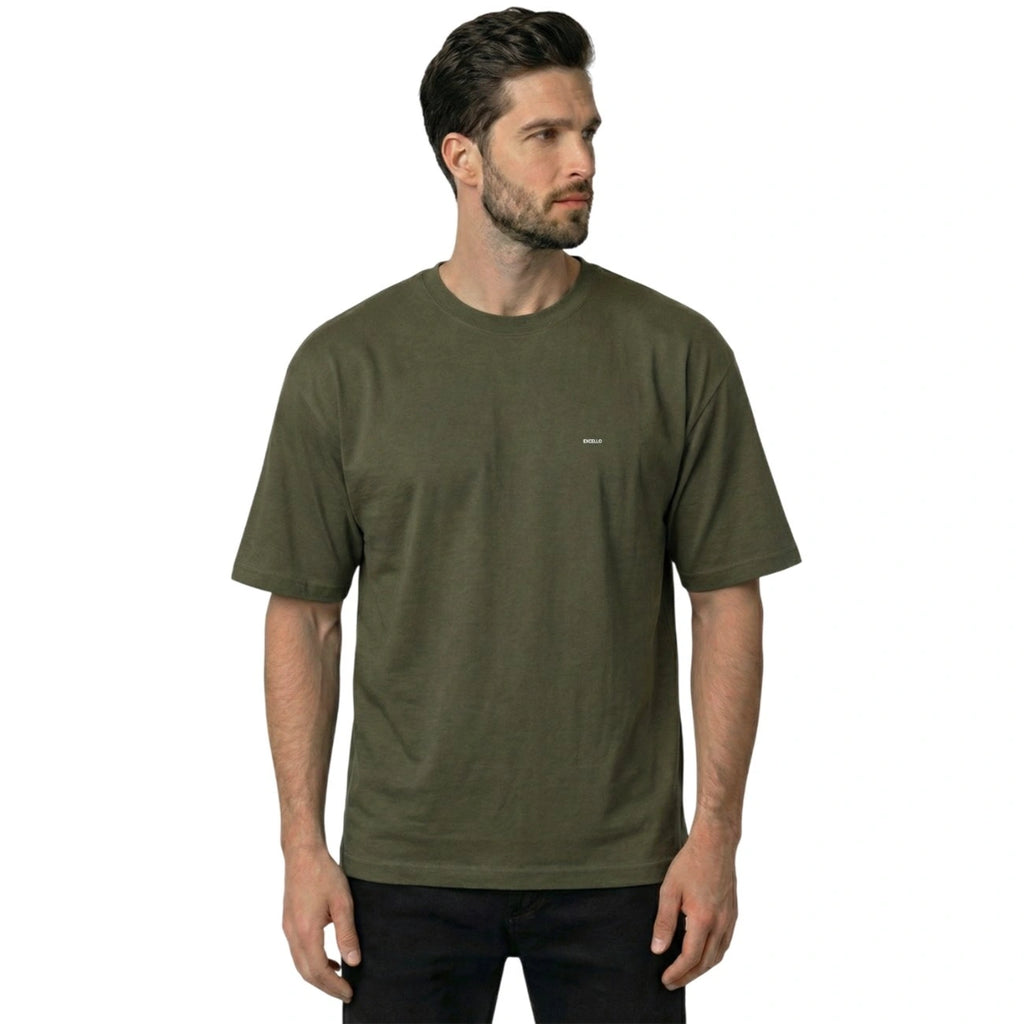 Premium 100% Organic Cotton Men's Oversized T-Shirt – Heavyweight 240 GSM Bio-Washed Relaxed Fit Tee