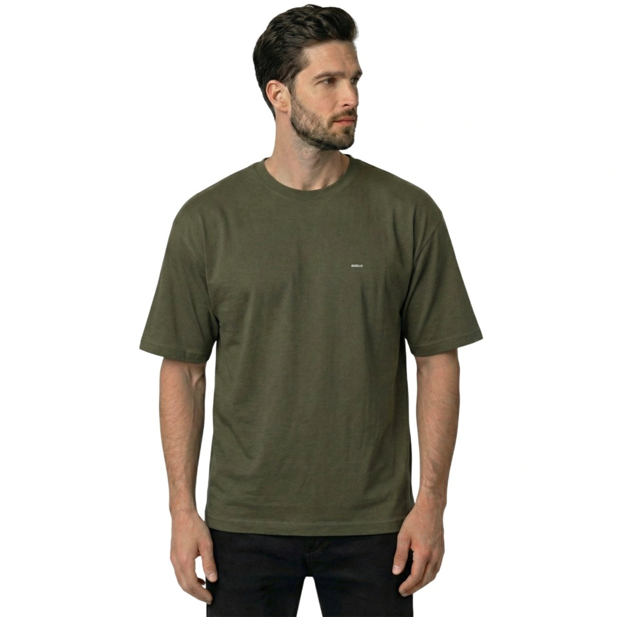 Premium 100% Organic Cotton Men's Oversized T-Shirt – Heavyweight 240 GSM Bio-Washed Relaxed Fit Tee