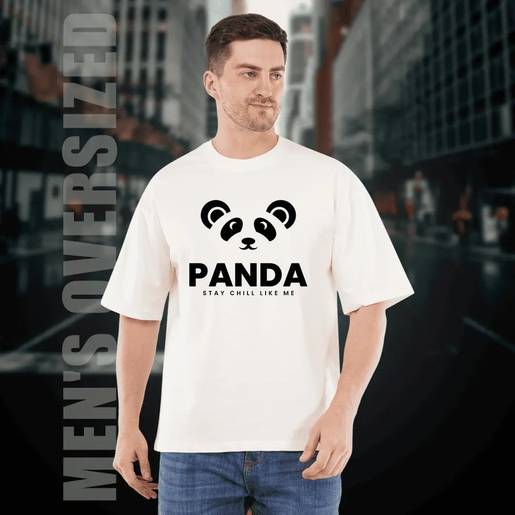 Panda Graphic Oversized T-Shirt for Men