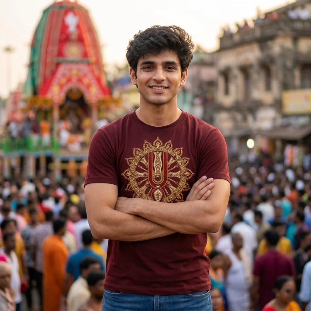 Premium Men's Pure Cotton Jagannath Puri Rath Yatra Graphic T-Shirt