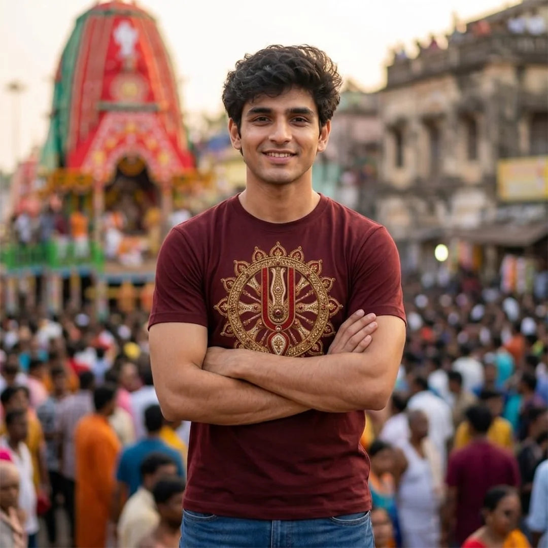 Premium Men's Pure Cotton Jagannath Puri Rath Yatra Graphic T-Shirt