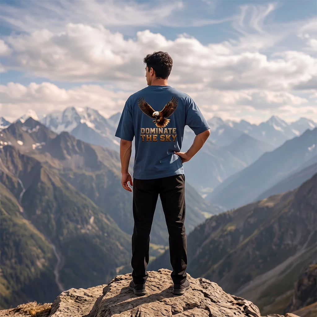 Men's India Air Force Eagle Graphic T-Shirt - 240 GSM Oversized