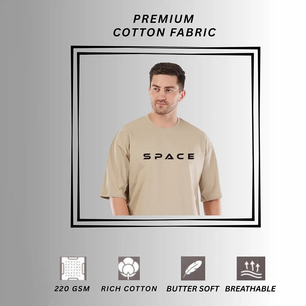Men's Astronaut Back Print Oversized Tee