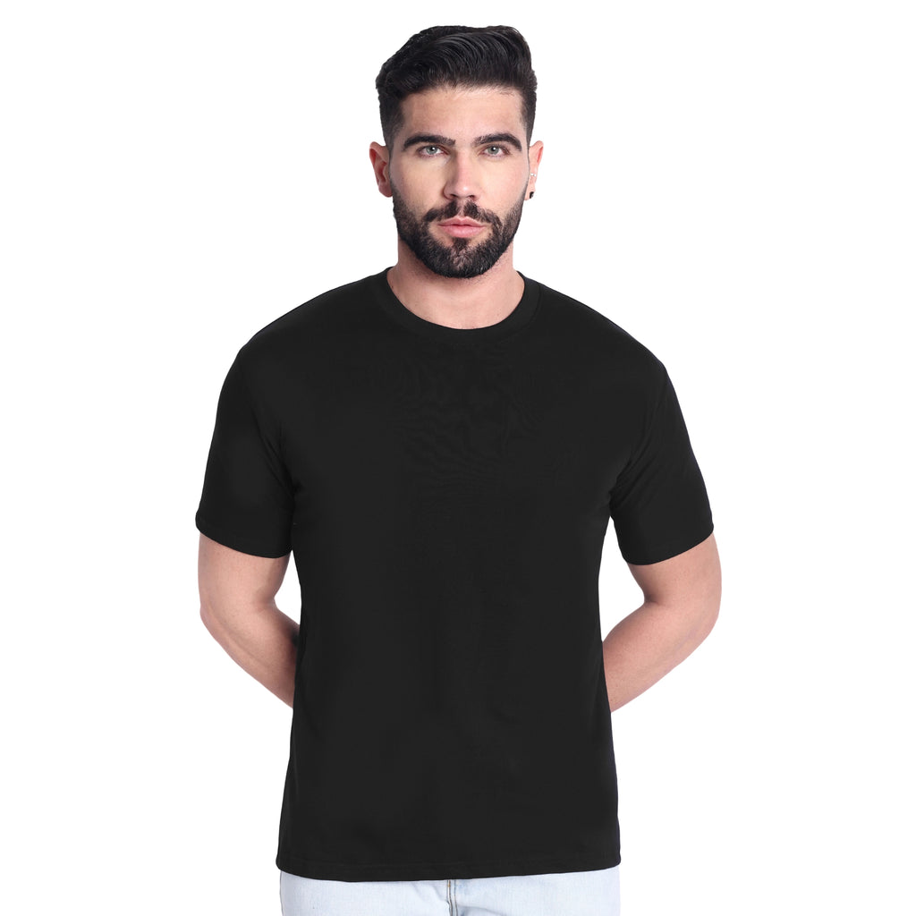 Men's Premium Cotton Solid Round Neck T-Shirt | Regular Fit Half Sleeve Casual T-Shirt for Daily Wear