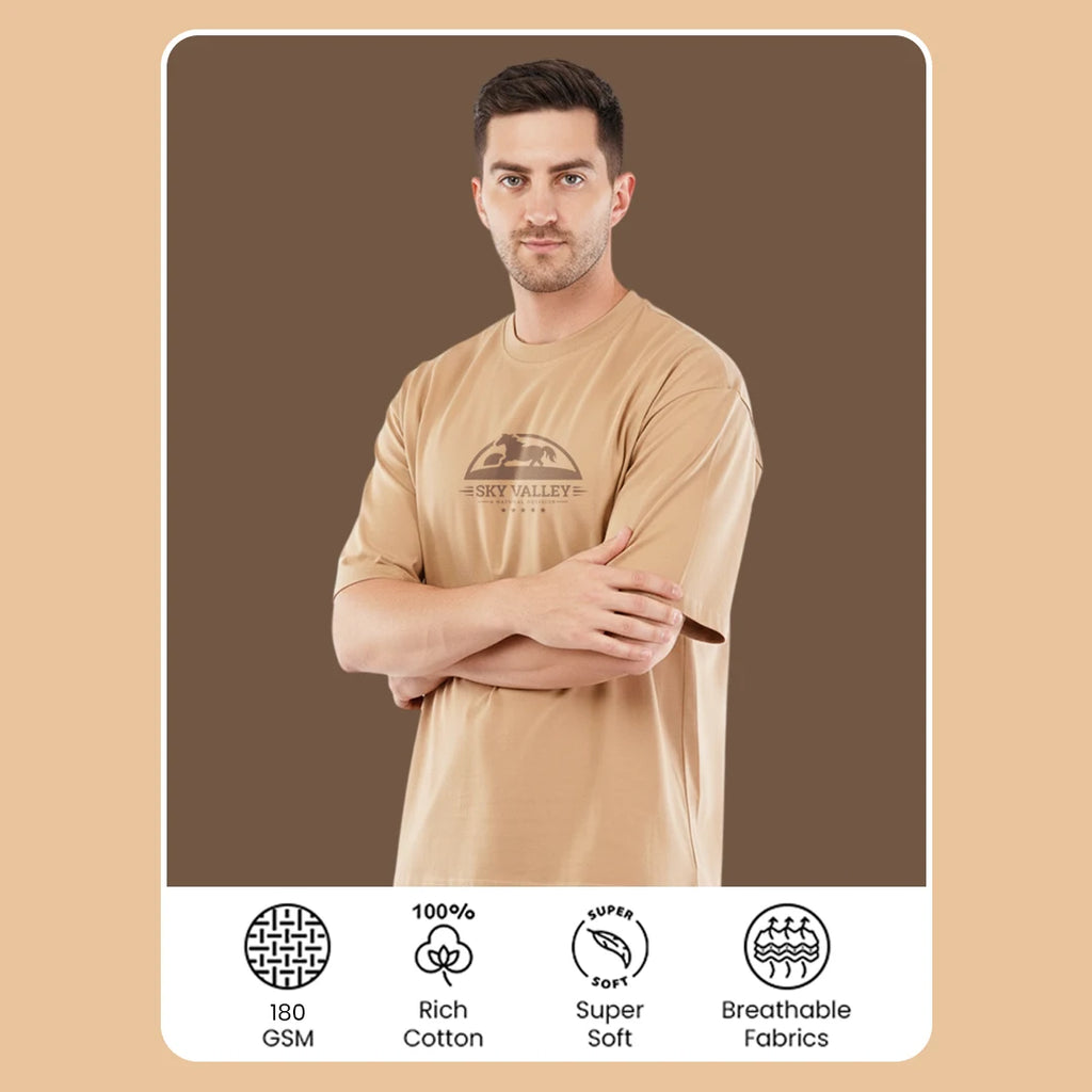 Premium Oversized Pure Cotton Graphic T-Shirt | Trendy Relaxed Fit Men's Tee