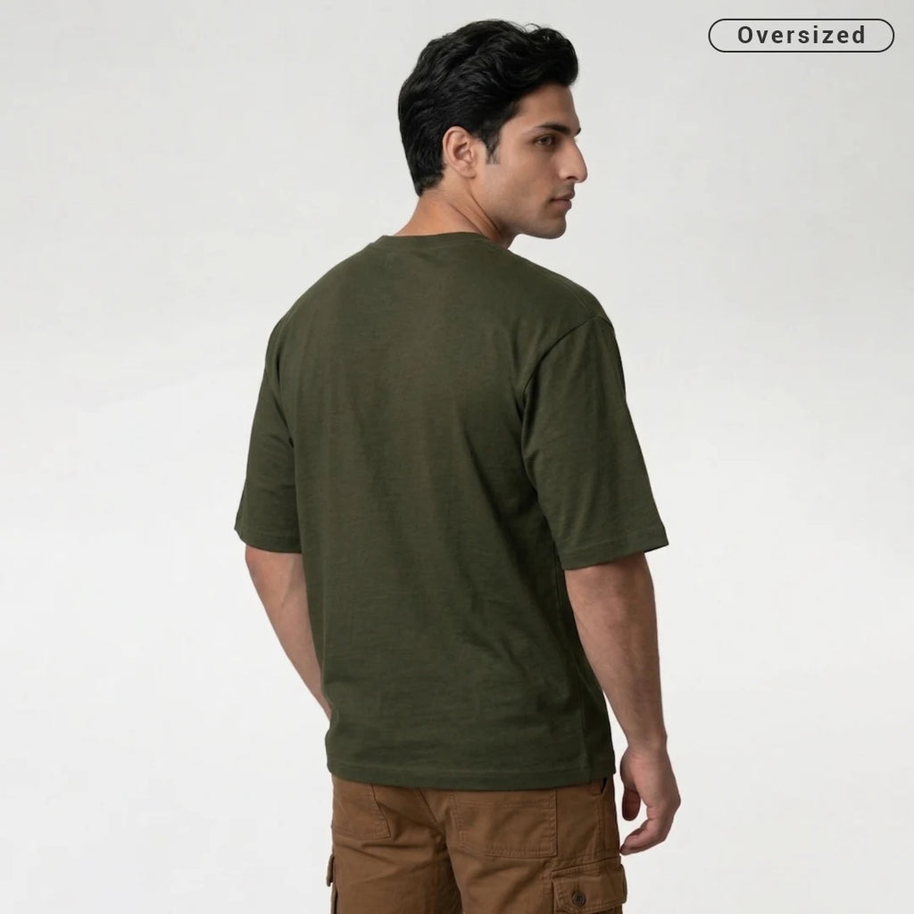Premium 240 GSM Heavyweight Oversized T-Shirt – 100% Pure Cotton Minimalist Chest Logo Tee