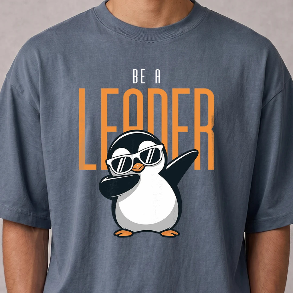 Excello Premium Oversized Graphic T-Shirt | 240 GSM Pure Cotton | Be A Leader