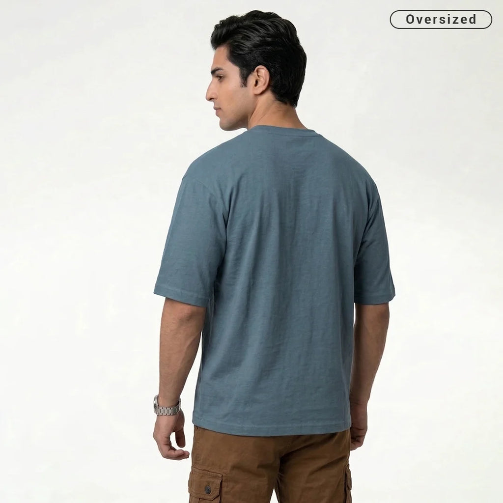 Premium 240 GSM Heavyweight Oversized T-Shirt – 100% Pure Cotton Minimalist Chest Logo Tee