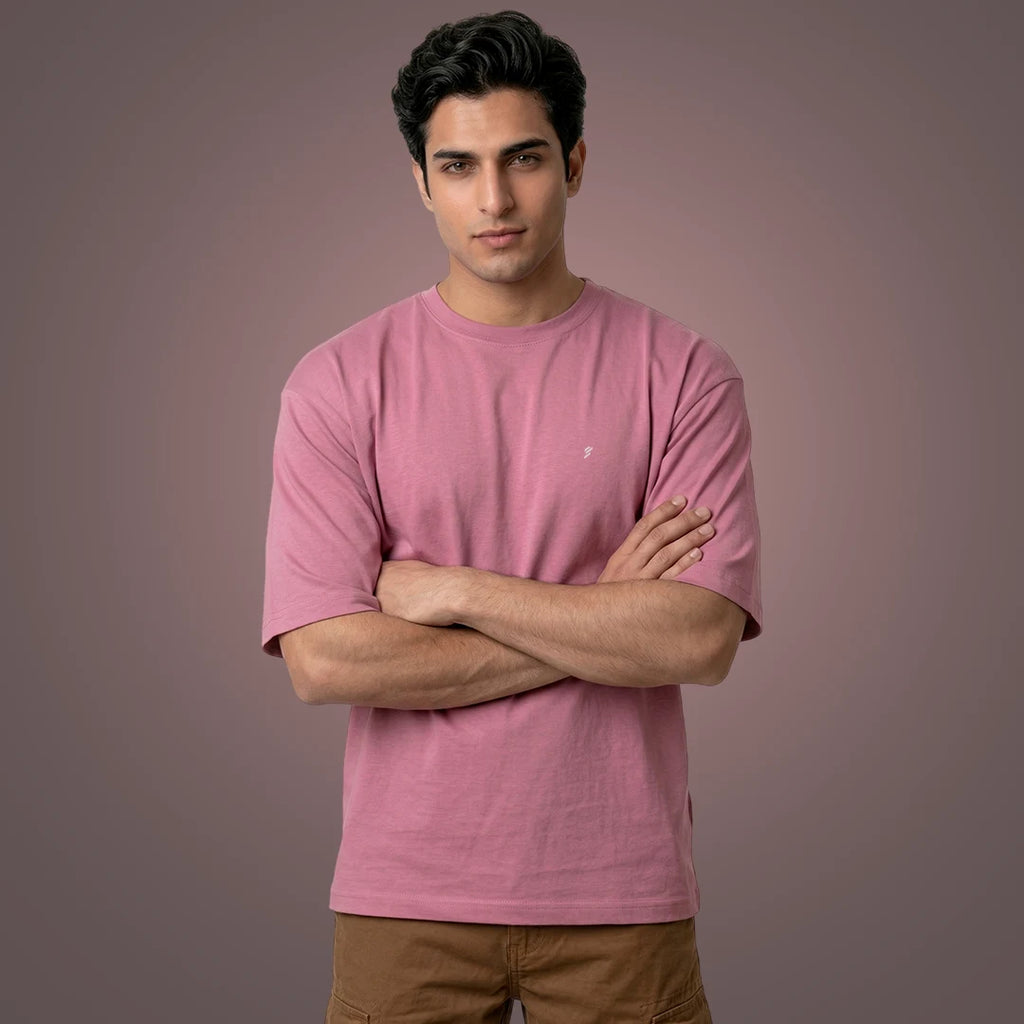 Premium 240 GSM Heavyweight Oversized T-Shirt – 100% Pure Cotton Minimalist Chest Logo Tee