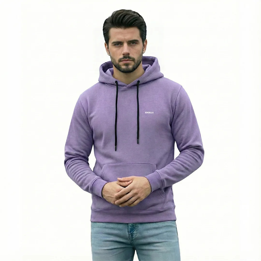 Excello Men’s Premium  Hoodie | Heavyweight Cotton | Bio-Washed Winter Pullover Hoodies