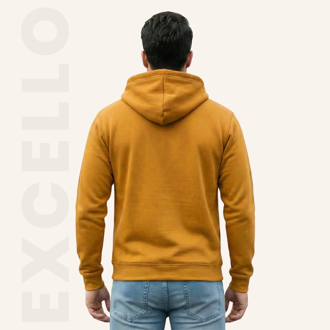 Men's Premium Solid Hoodie | Classic Regular Fit Cotton Blend Pullover Hoodie with Kangaroo Pocket | Essential Casual Winter Streetwear