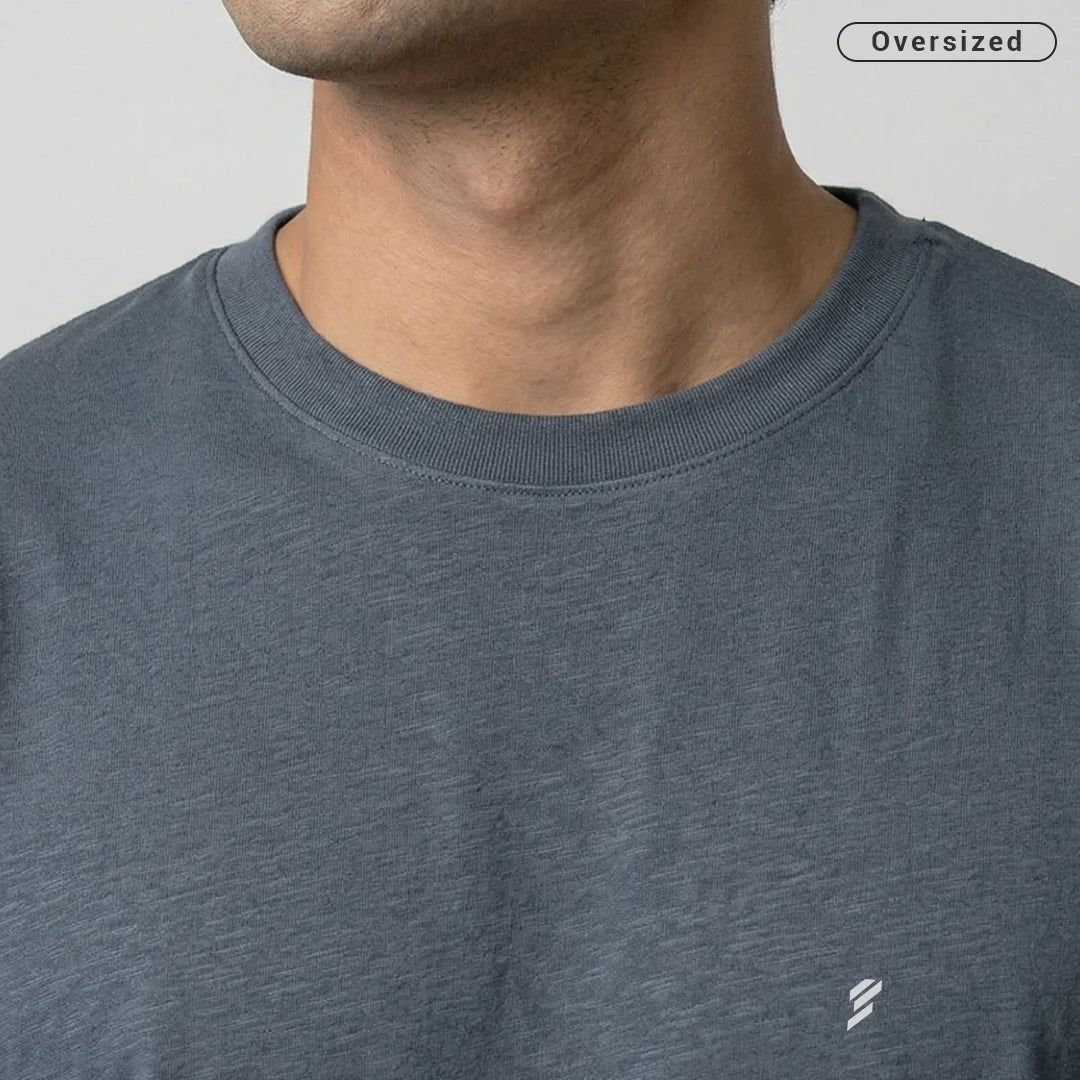 Premium 240 GSM Heavyweight Oversized T-Shirt – 100% Pure Cotton Minimalist Chest Logo Tee