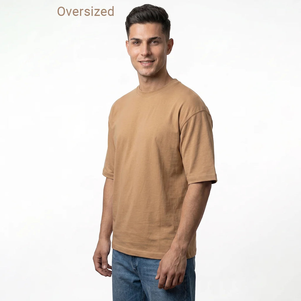 Men's Premium Heavyweight Oversized T-Shirt | 240 GSM Pure Cotton Biowashed Relaxed Fit Tee
