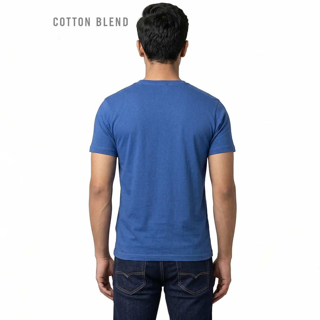 Men's Regular Fit Round Neck T-Shirt – Premium 180 GSM Biowashed Cotton Blend Half Sleeve Tee