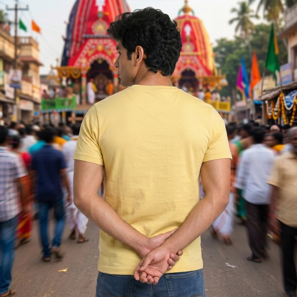 Premium Men's Pure Cotton Jagannath Puri Rath Yatra Graphic T-Shirt