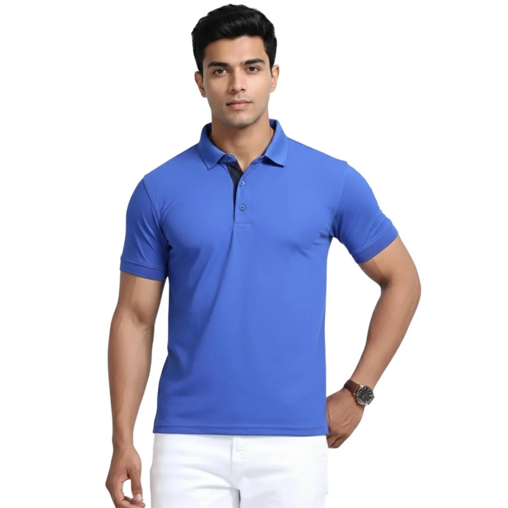 Aeropiq Men’s Premium Polo T-Shirt | 100% Nano Poly with Soft Cotton Feel | 210 GSM Breathable Regular Fit
