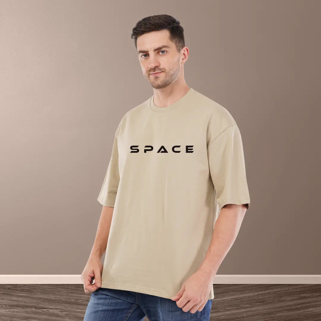 Men's Astronaut Back Print Oversized Tee