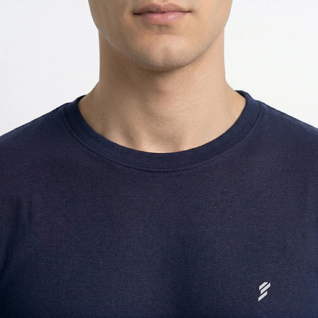 Men's Regular Fit Crew Neck T-Shirt, 100% Pure Cotton, 180 GSM, Breathable Everyday Wear