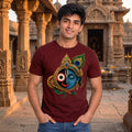 Men's Pure Cotton Lord Jagannath & Sri Krishna Fusion Graphic Printed T-Shirt