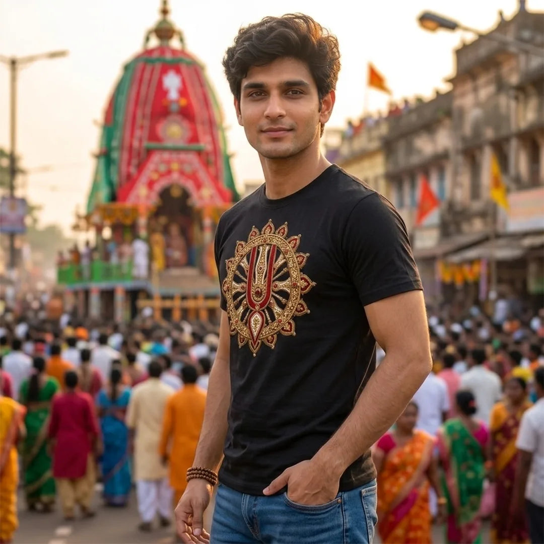 Premium Men's Pure Cotton Jagannath Puri Rath Yatra Graphic T-Shirt