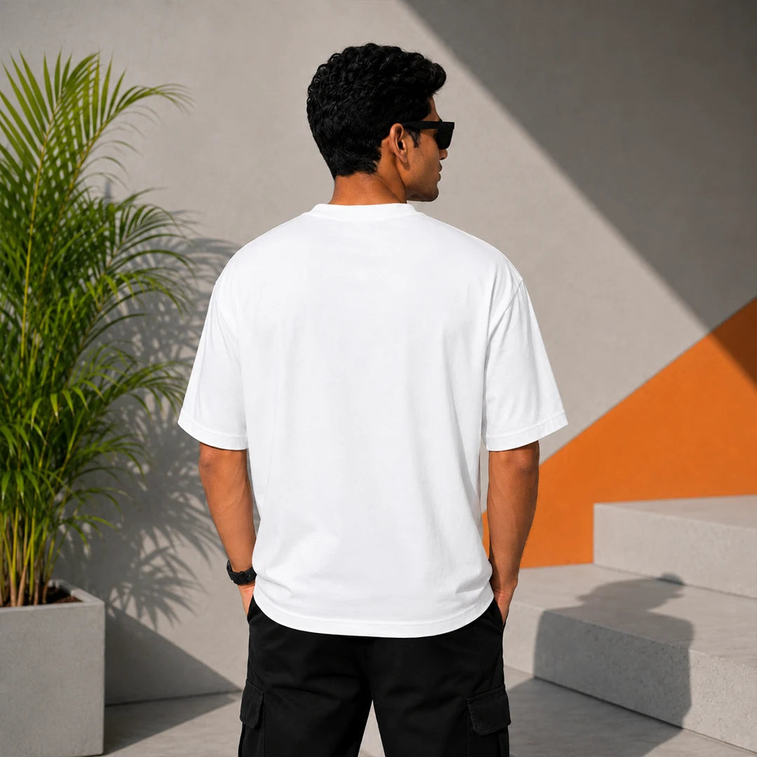 Men's "I Am Indian" Pride Oversized Graphic T-Shirt - 240 GSM Pure Cotton, Bio-Washed
