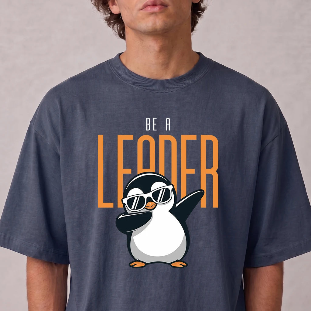 Excello Premium Oversized Graphic T-Shirt | 240 GSM Pure Cotton | Be A Leader