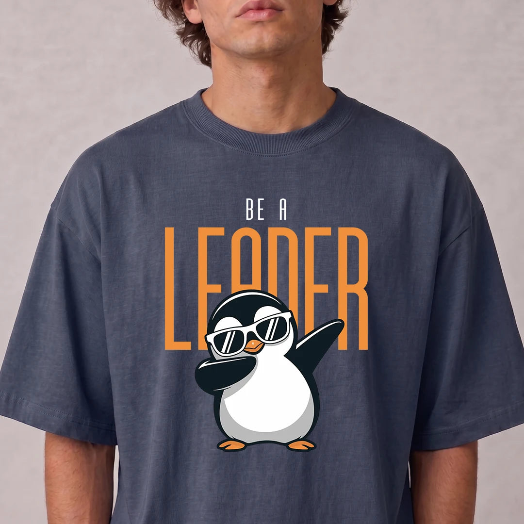 Excello Premium Oversized Graphic T-Shirt | 240 GSM Pure Cotton | Be A Leader